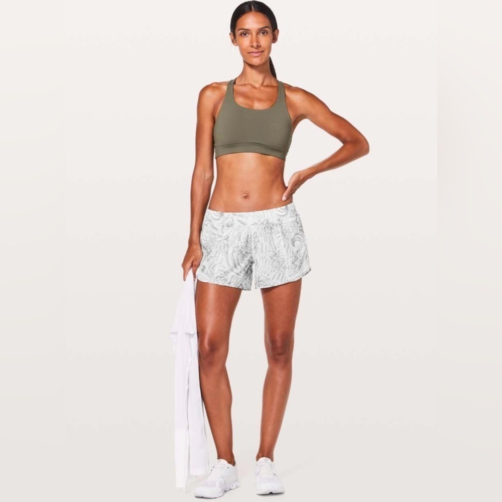Lululemon Hotty Hot II Long 4" Mini Twine Pattern Athletic Short